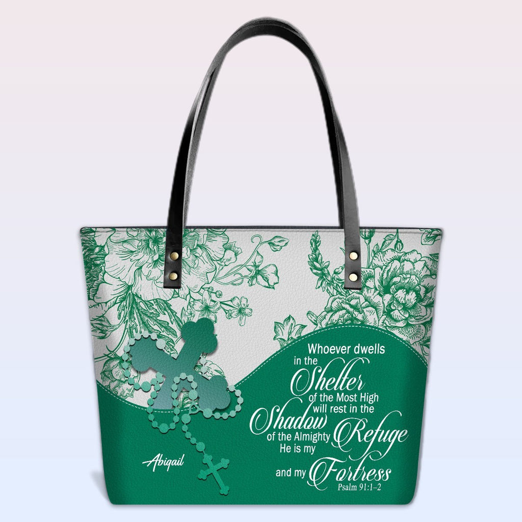 Personalized Christian Leather Tote Bag