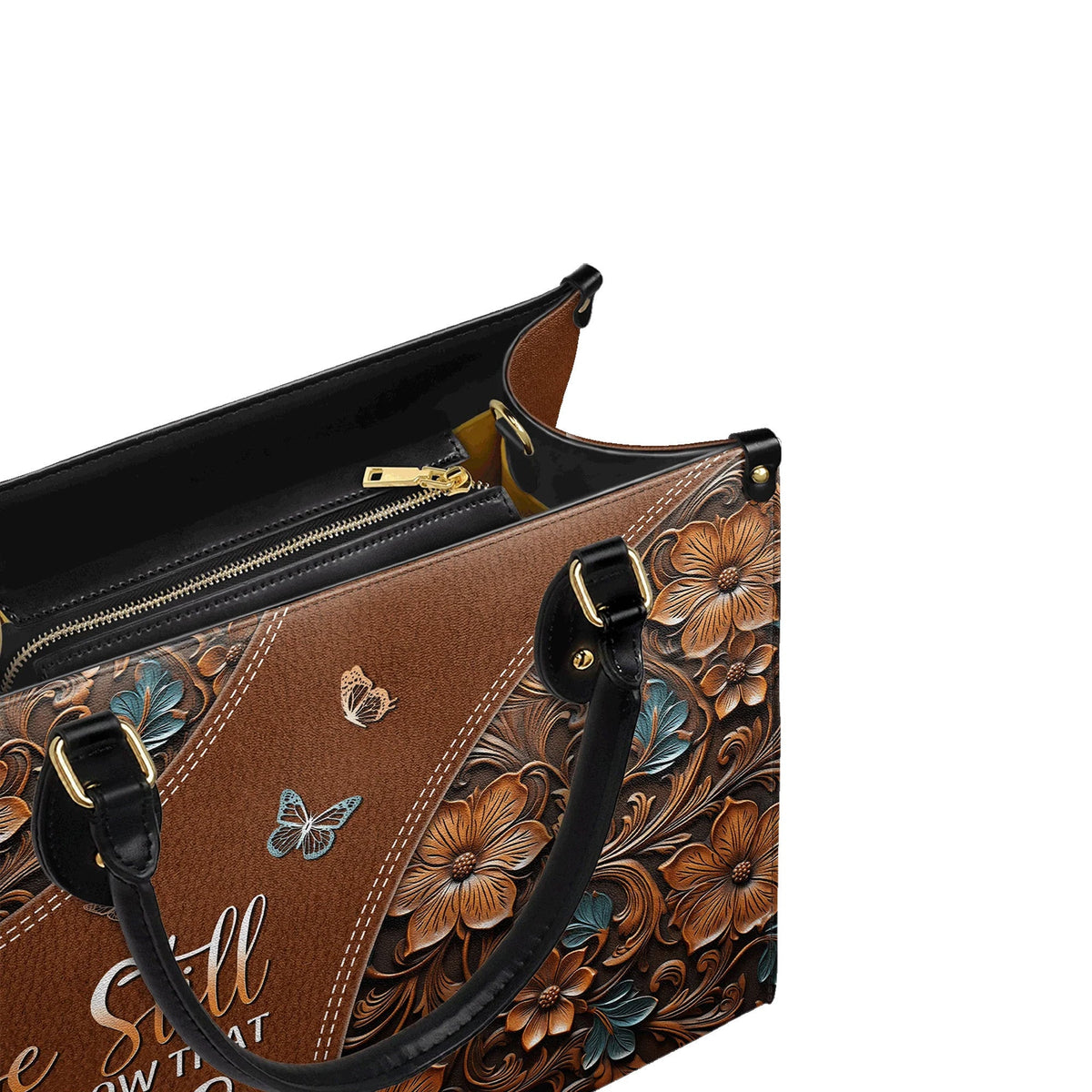 Be Still Psalm 46:10 Christian Leather Handbag