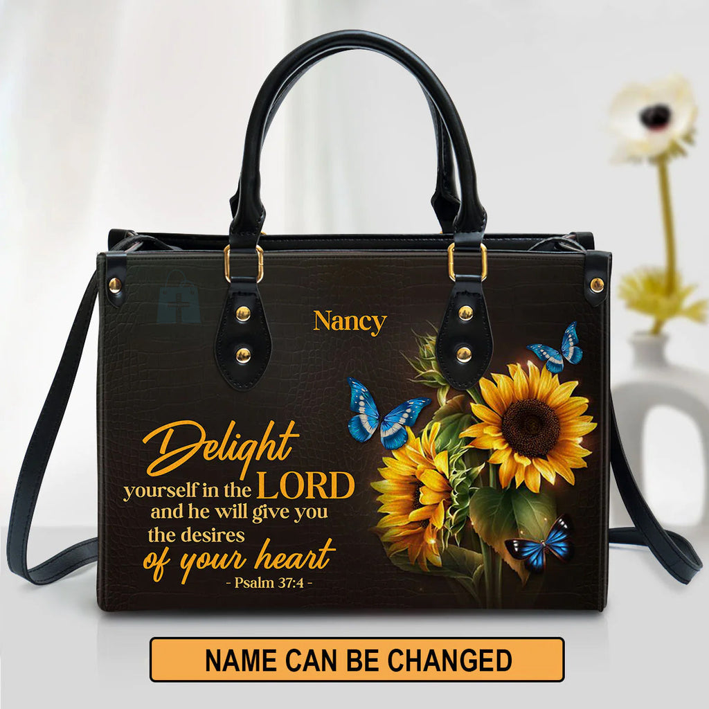 Delight Yourself in the Lord Leather Tote Bag