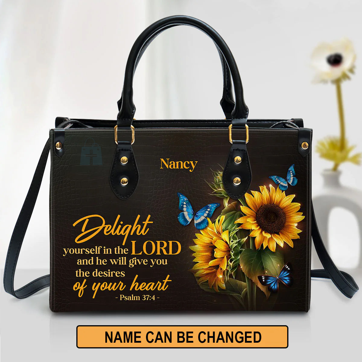 Delight Yourself in the Lord Leather Tote Bag
