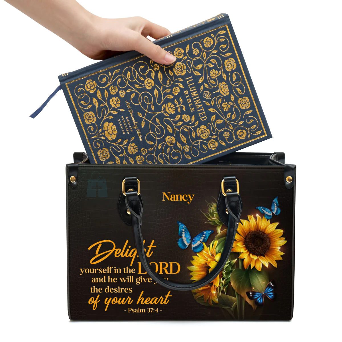 Delight Yourself in the Lord Leather Tote Bag