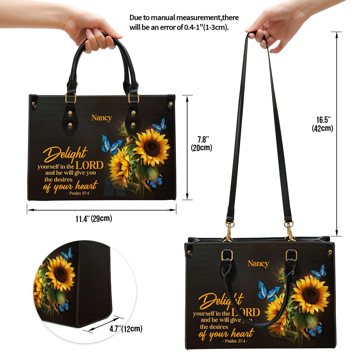 Delight Yourself in the Lord Leather Tote Bag