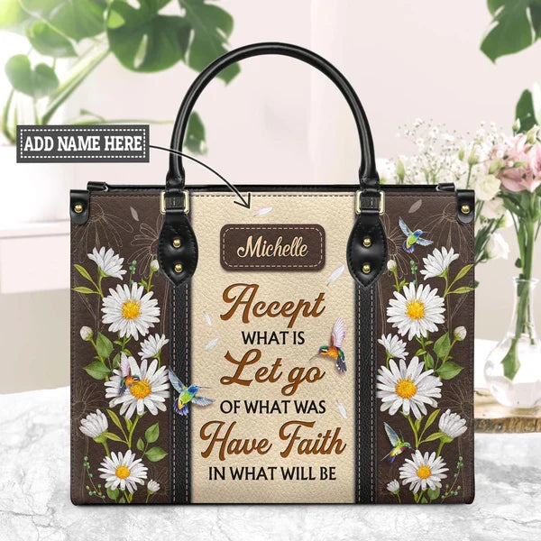 Have Faith Hummingbird Floral Leather Handbag