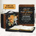 Personalized Psalm 34:1 Floral Bible Cover