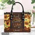 Jeremiah 29:11 Sunflower Butterfly Leather Handbag