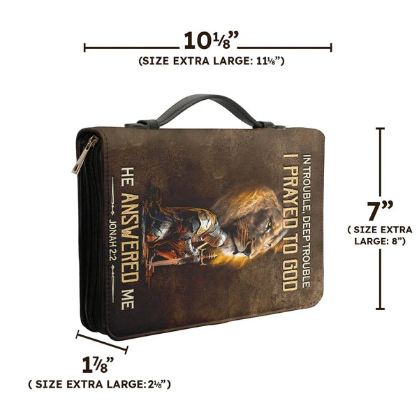 Personalized Jonah 2:2 Armor Lion Bible Cover