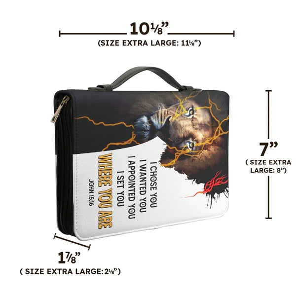 Personalized John 15:16 Lion Bible Cover
