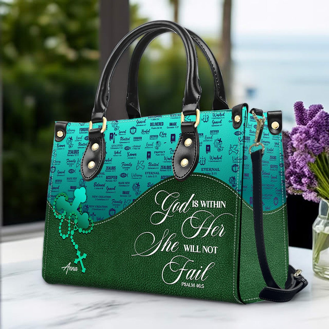 Personalized Christian Leather Handbag Set