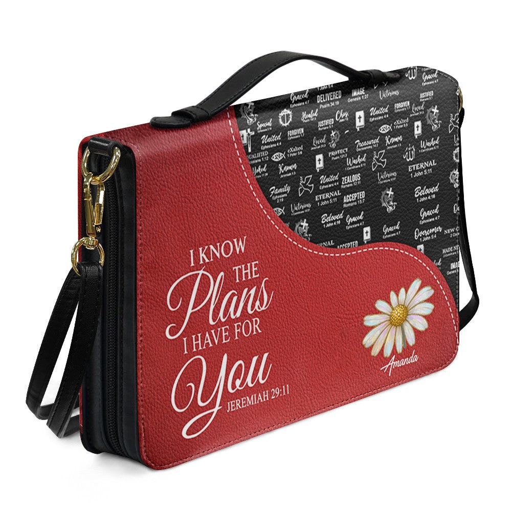 Personalized Red Bible Cover with Scripture