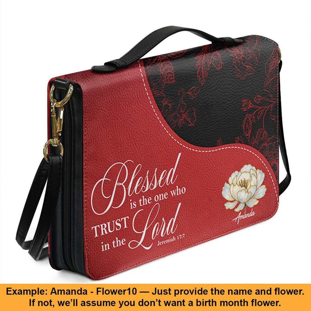Personalized Red Bible Cover with Scripture