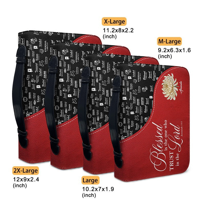 Personalized Red Bible Cover with Scripture