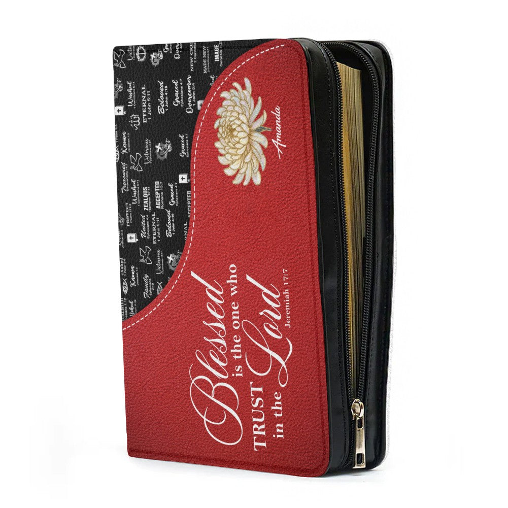 Personalized Red Bible Cover with Scripture