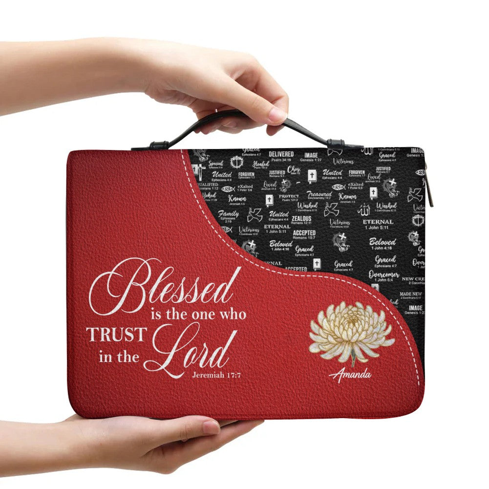 Personalized Red Bible Cover with Scripture
