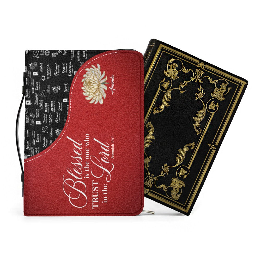 Personalized Red Bible Cover with Scripture