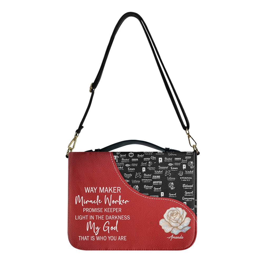 Personalized Red Bible Cover with Scripture