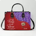 Personalized Bible Verse Leather Tote Bag