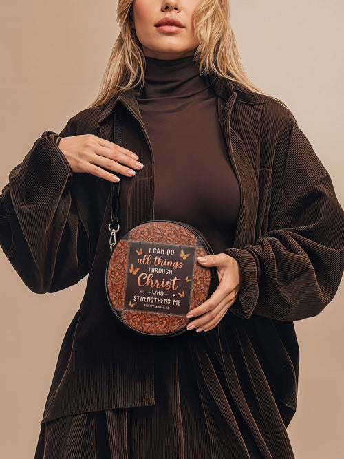 Believe Philippians 4:13 Circle Crossbody Bag