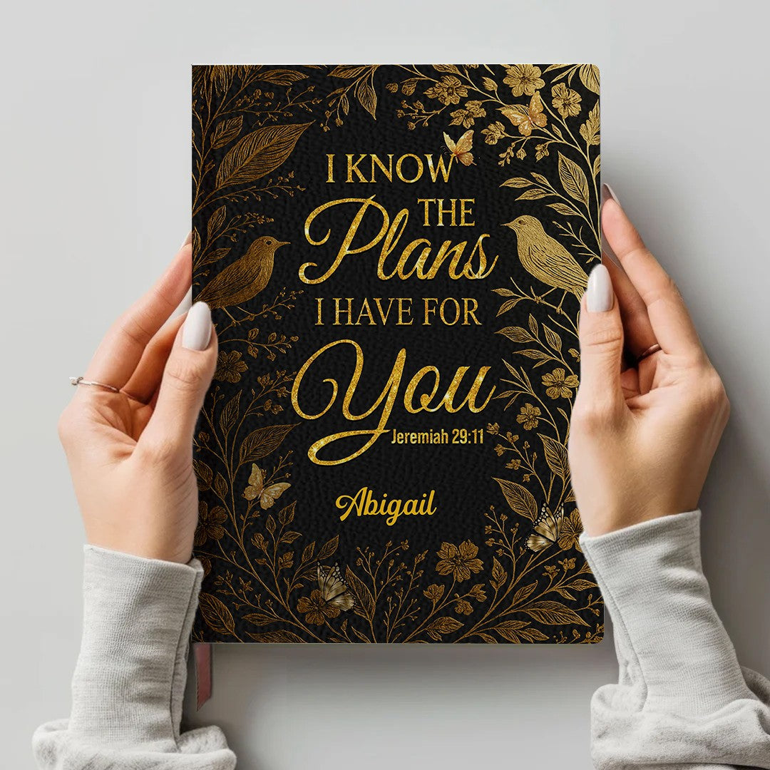 Personalized "Clothed With Strength" Leather Journal