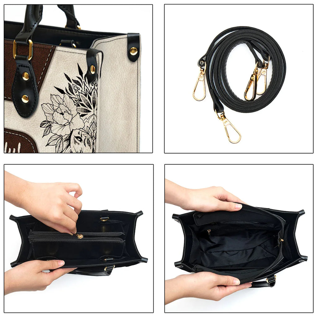 Personalized God Made in His Image Leather Tote