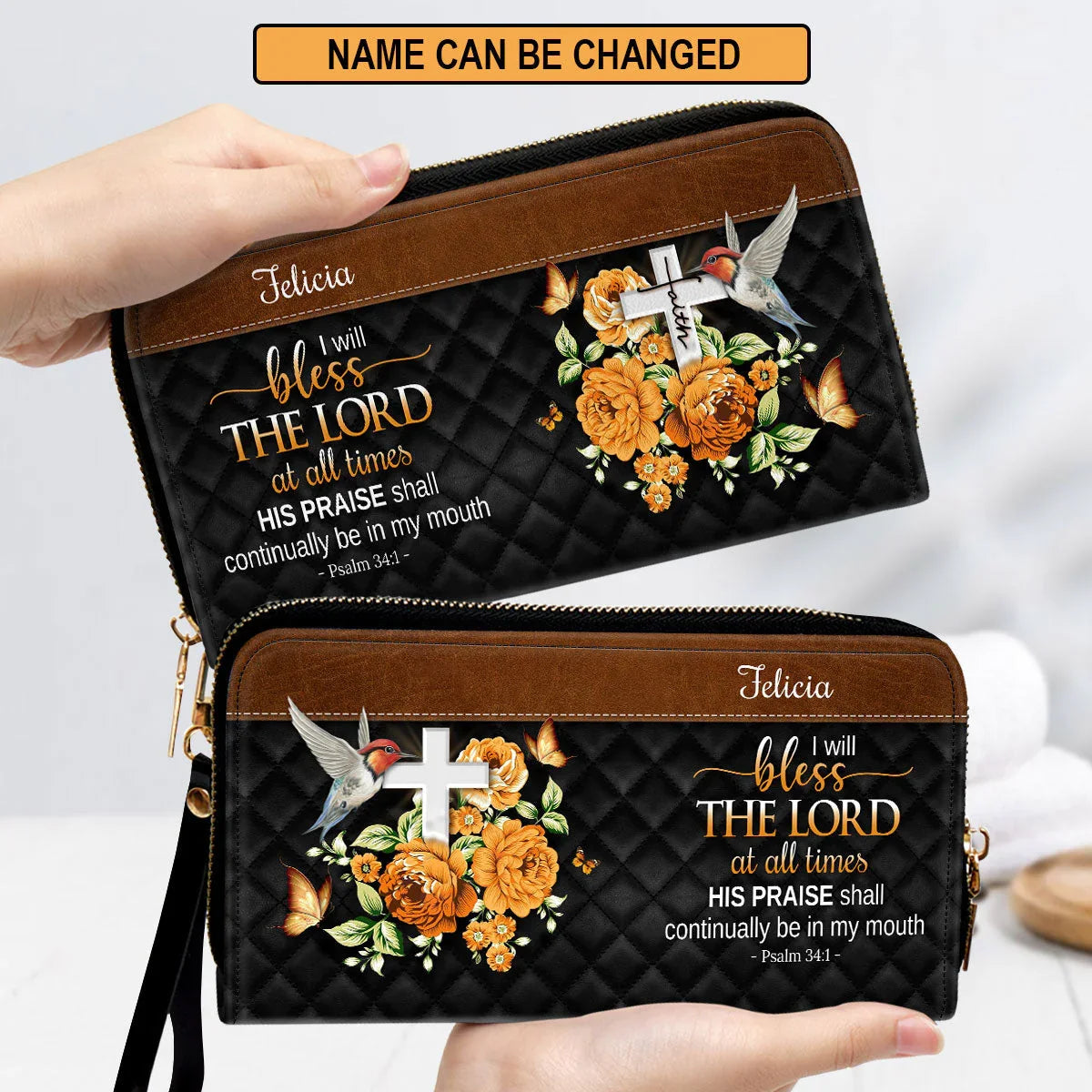 I Will Bless The Lord Personalized Clutch Purse