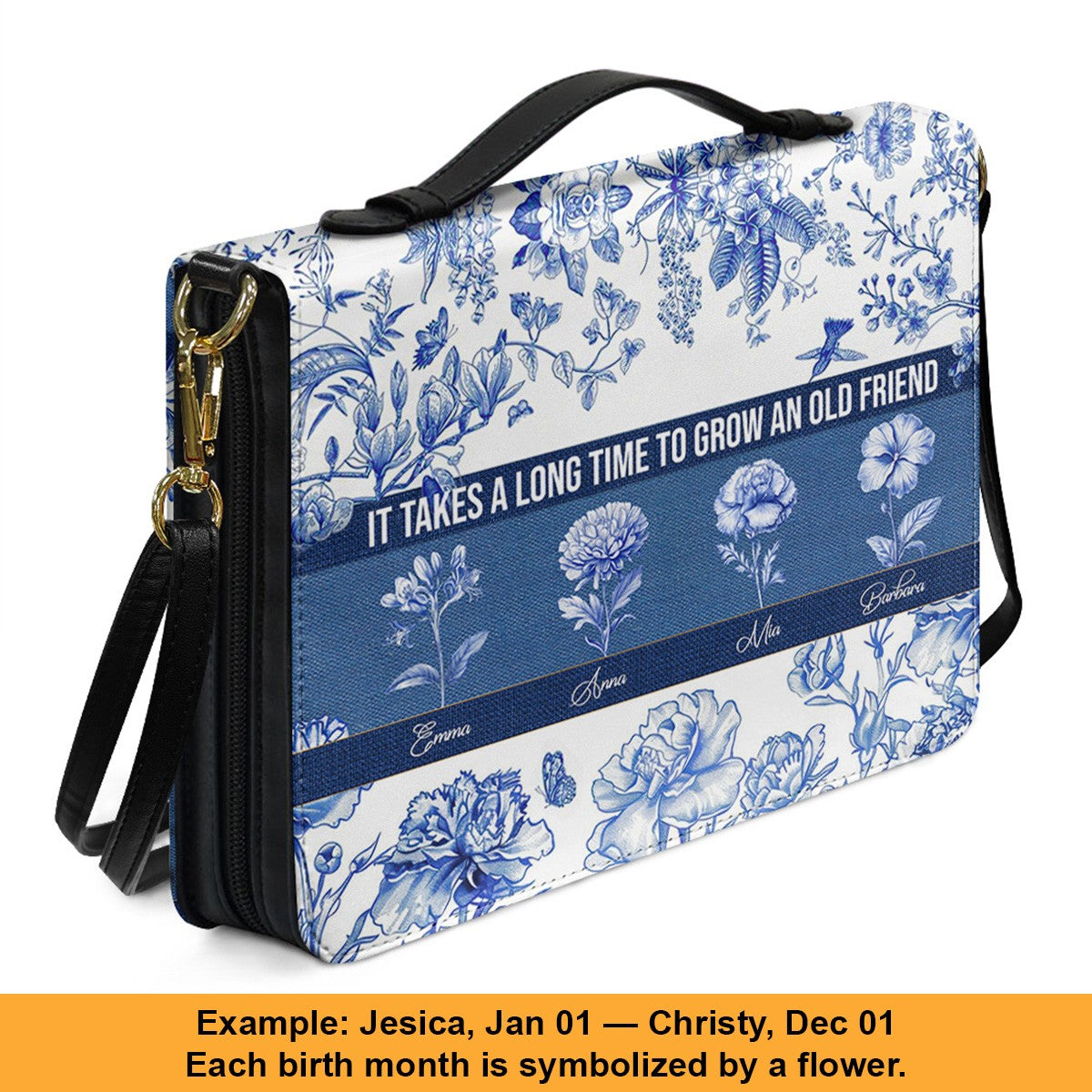 Personalized Birth Month Flower Bible Cover