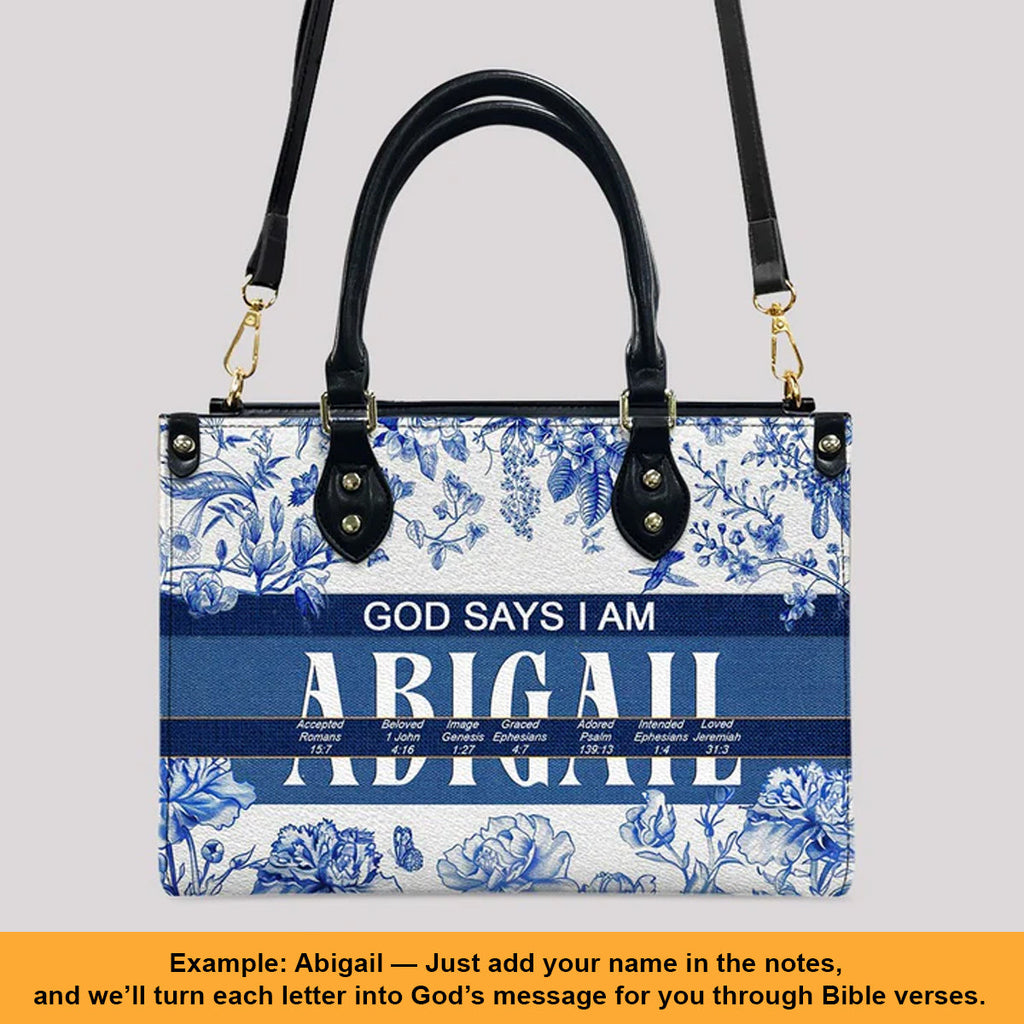 Personalized Bible Verse Leather Handbag