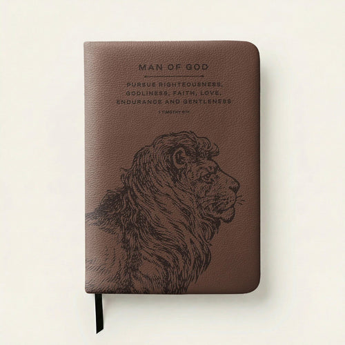 Faithful 1 Timothy 6:11 Leather Prayer Journal