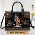 She Who Kneels Before God Leather Tote Bag