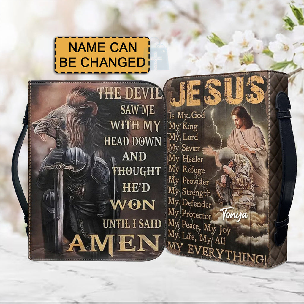Personalized Jesus Is My God Lion Bible Cover