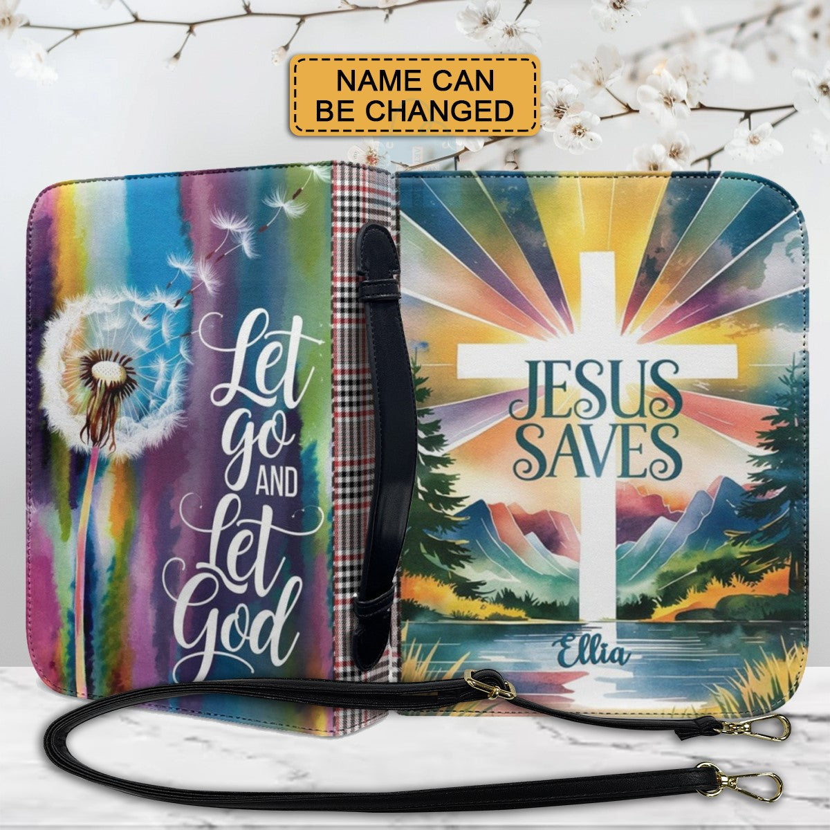 Jesus Saves Personalized Faux Leather Bible Cover