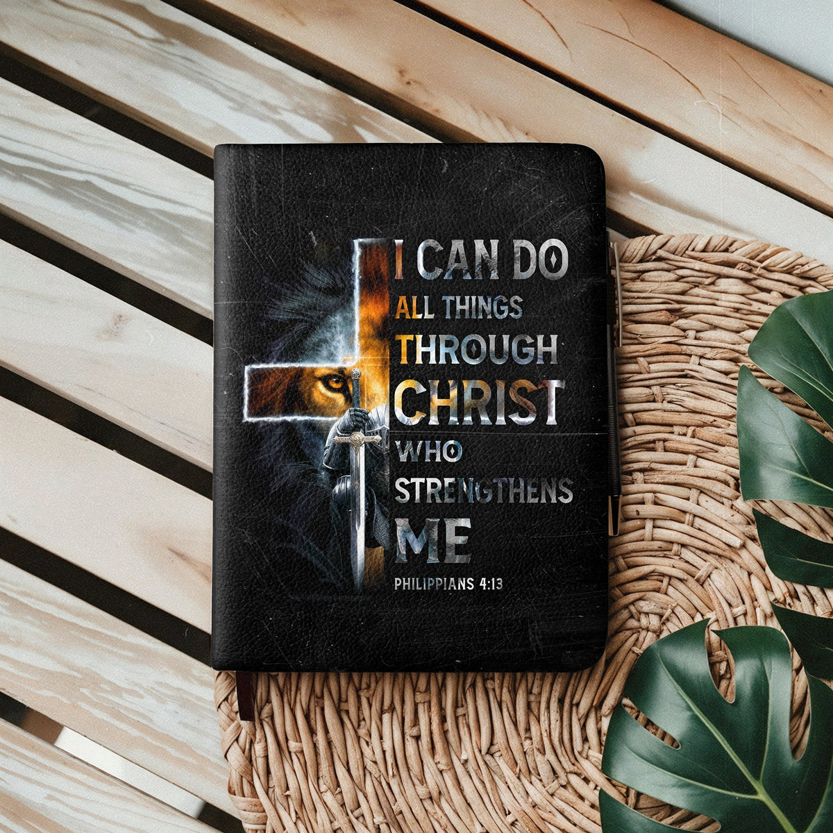 Philippians 4:13 Leather Prayer Journal