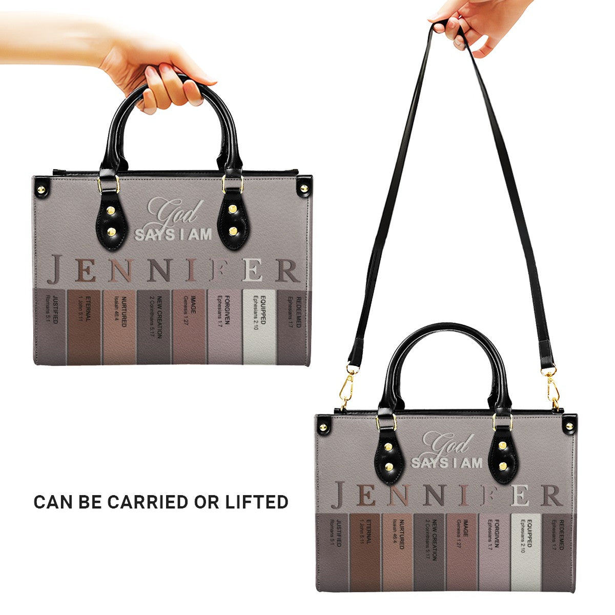 Personalized Bible Verse Leather Handbag Set