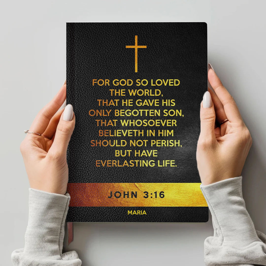 Personalized "Psalm 121" Leather Prayer Notebook