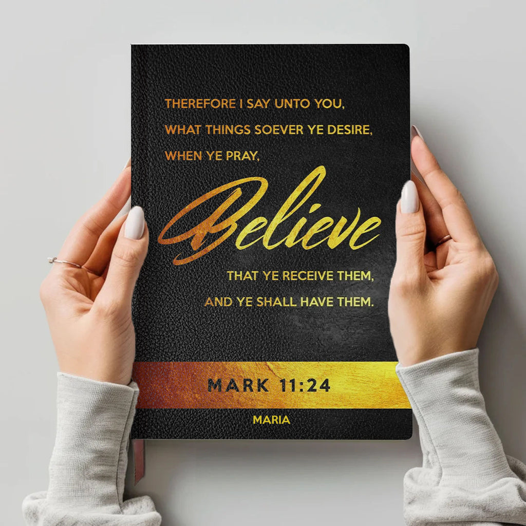 Personalized "Psalm 121" Leather Prayer Notebook