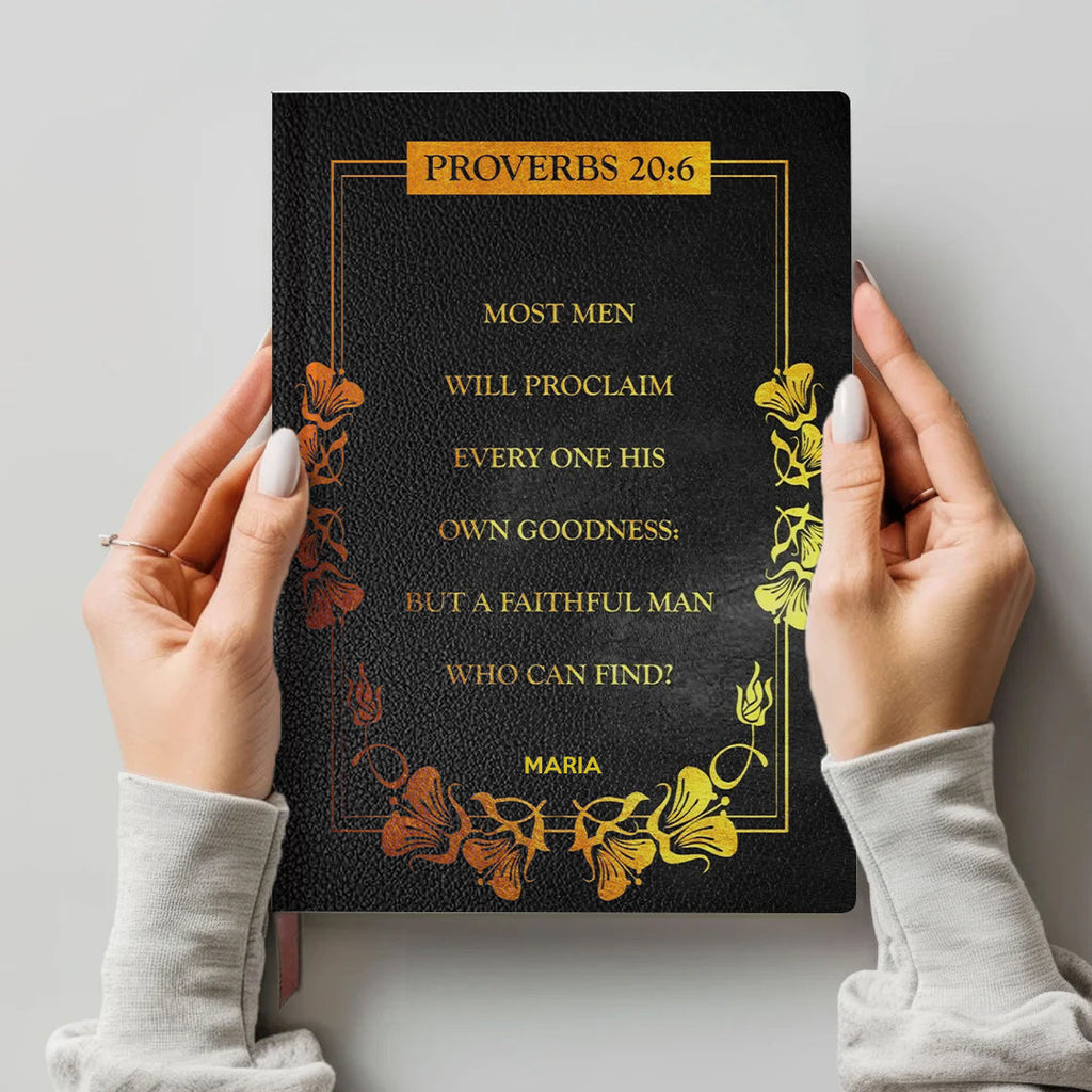 Personalized "Psalm 121" Leather Prayer Notebook