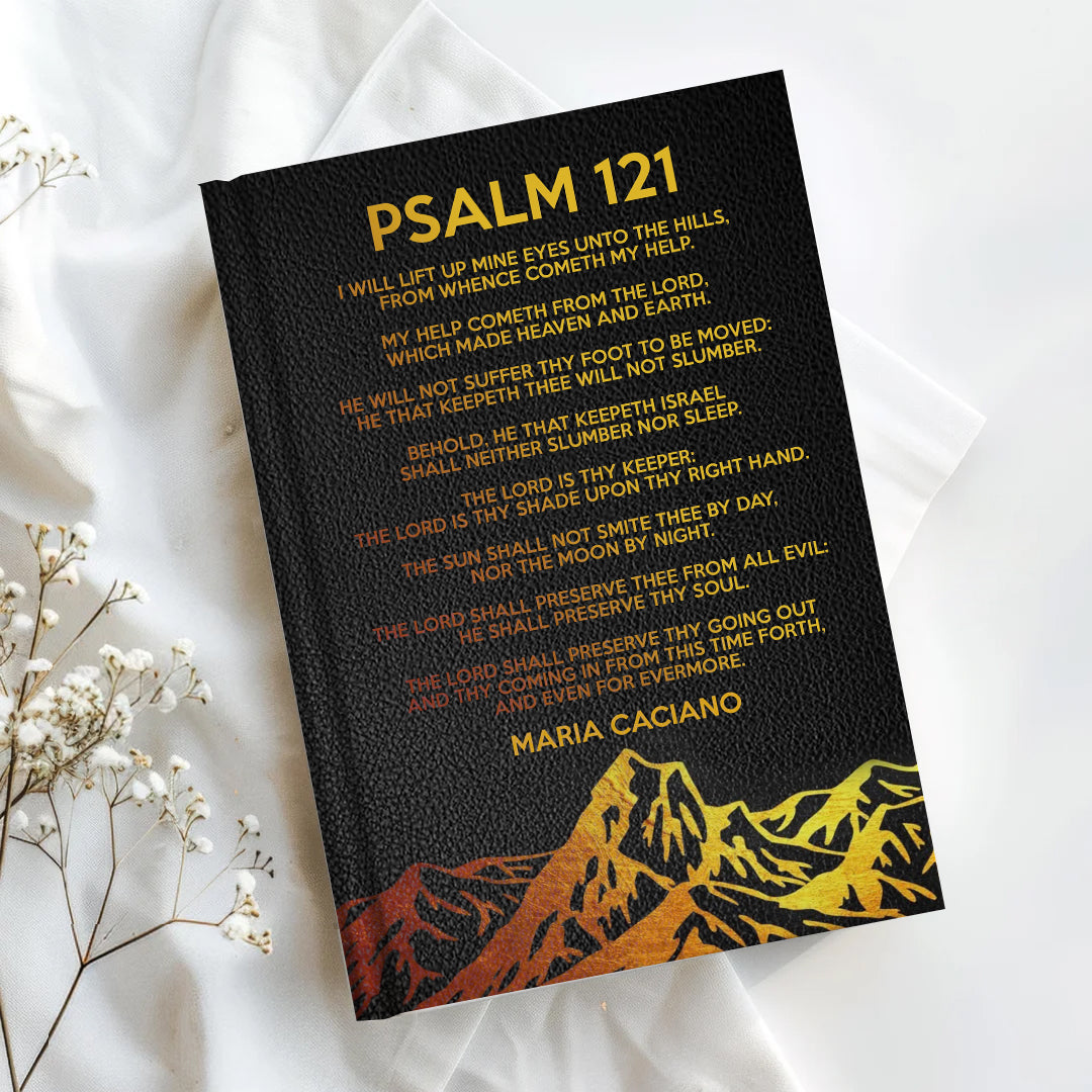 Personalized "Psalm 121" Leather Prayer Notebook