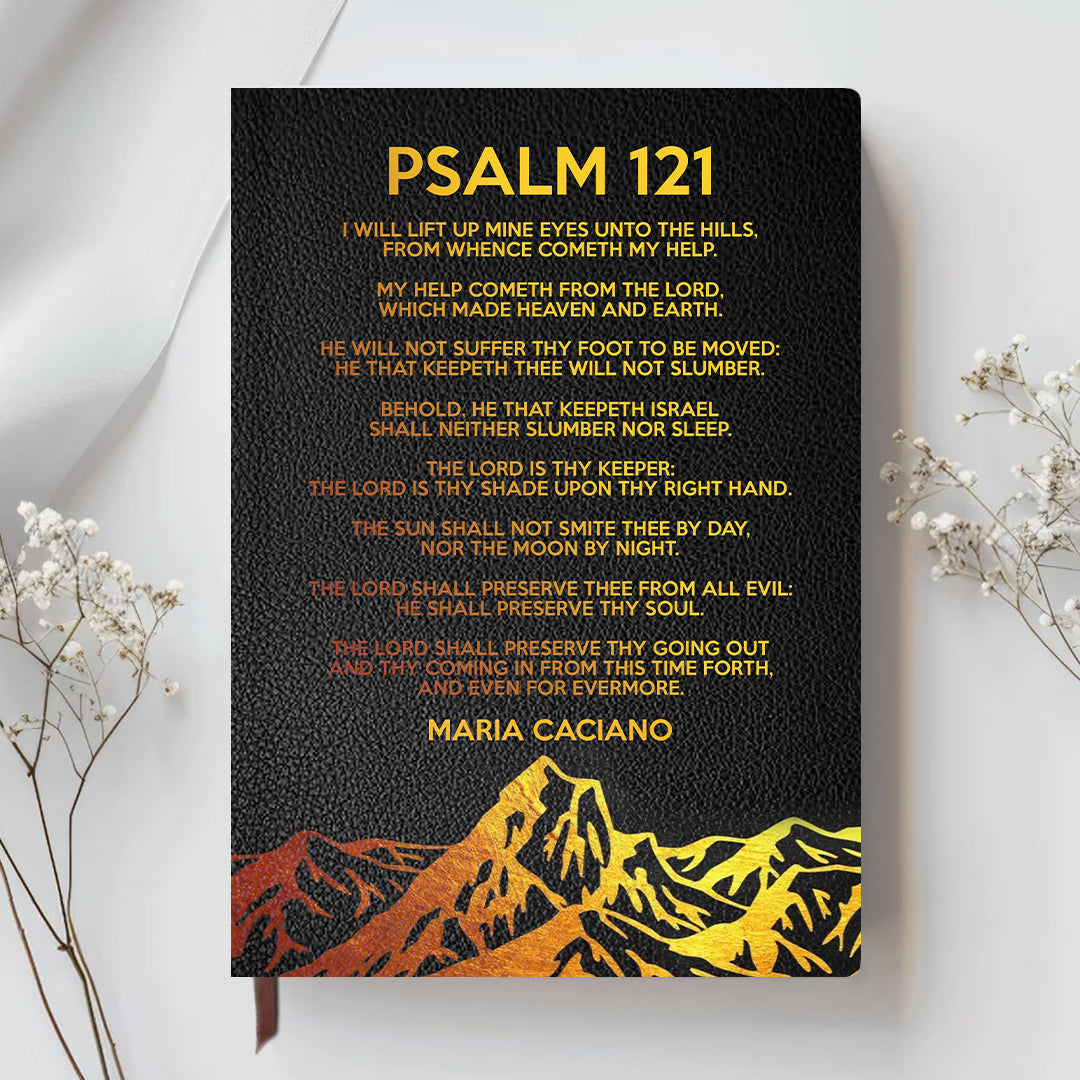 Personalized "Psalm 121" Leather Prayer Notebook