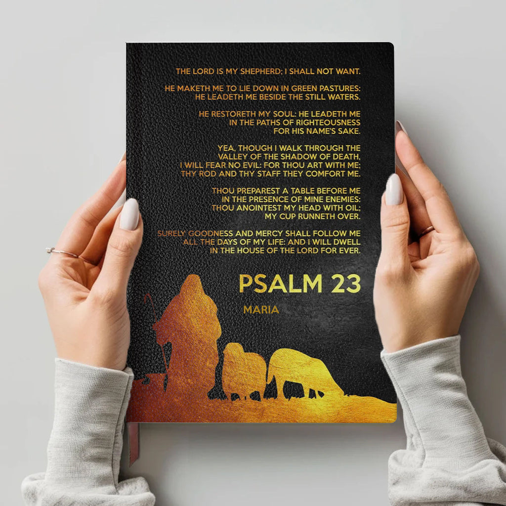 Personalized "Psalm 121" Leather Prayer Notebook