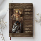 Personalized White "God Speaks My Name" Leather Journal