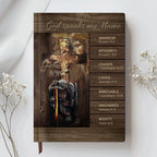 Personalized White "God Speaks My Name" Leather Journal