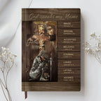 Personalized White "God Speaks My Name" Leather Journal
