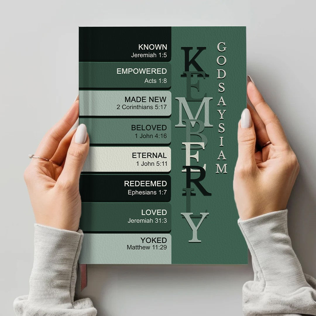 Personalized "God Says I Am" Leather Prayer Journal