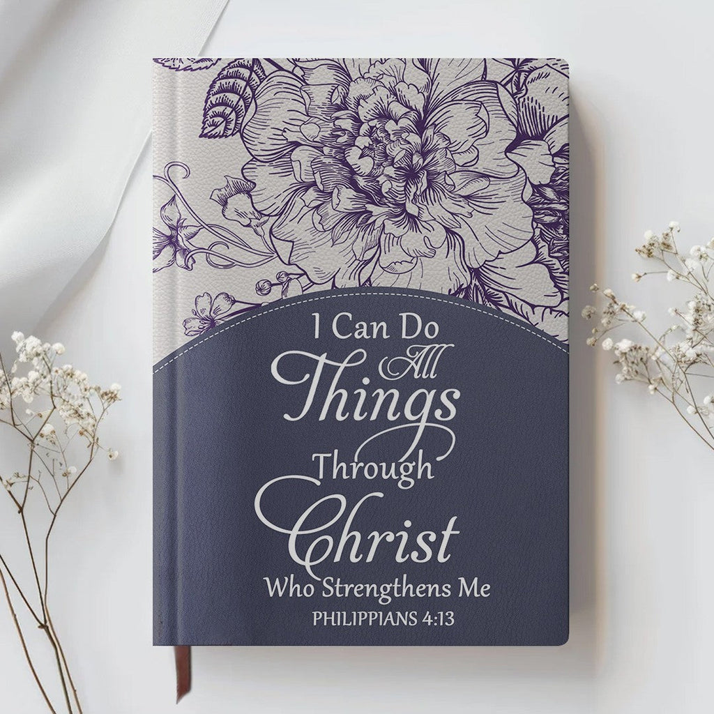 Personalized Purple "Strength & Dignity" Leather Journal