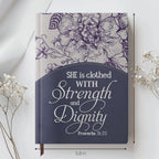 Personalized Purple "Strength & Dignity" Leather Journal