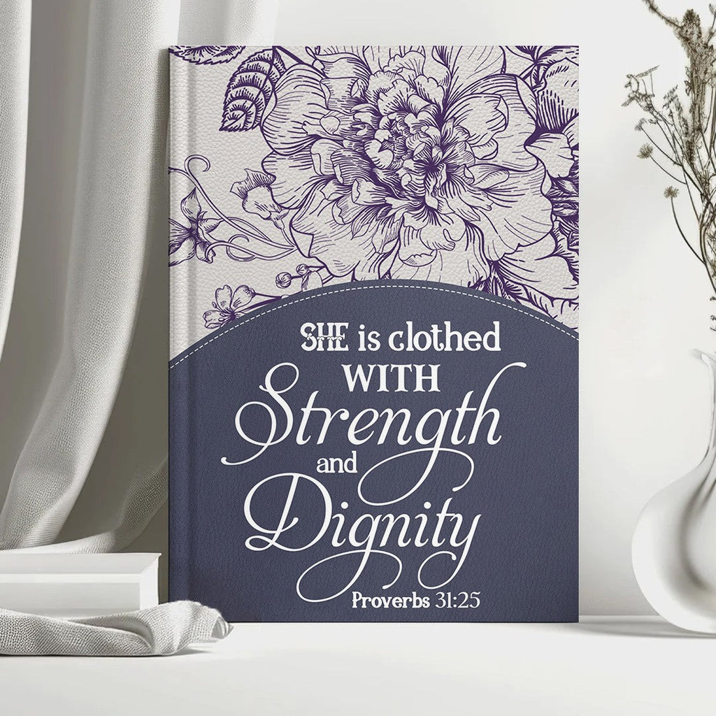 Personalized Purple "Strength & Dignity" Leather Journal
