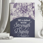 Personalized Purple "Strength & Dignity" Leather Journal