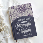 Personalized Purple "Strength & Dignity" Leather Journal