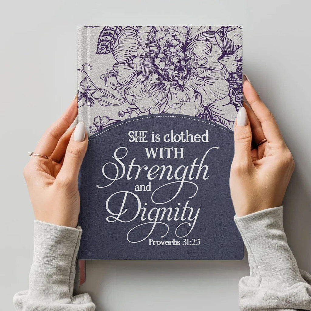 Personalized Purple "Strength & Dignity" Leather Journal