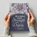 Personalized Purple "Strength & Dignity" Leather Journal