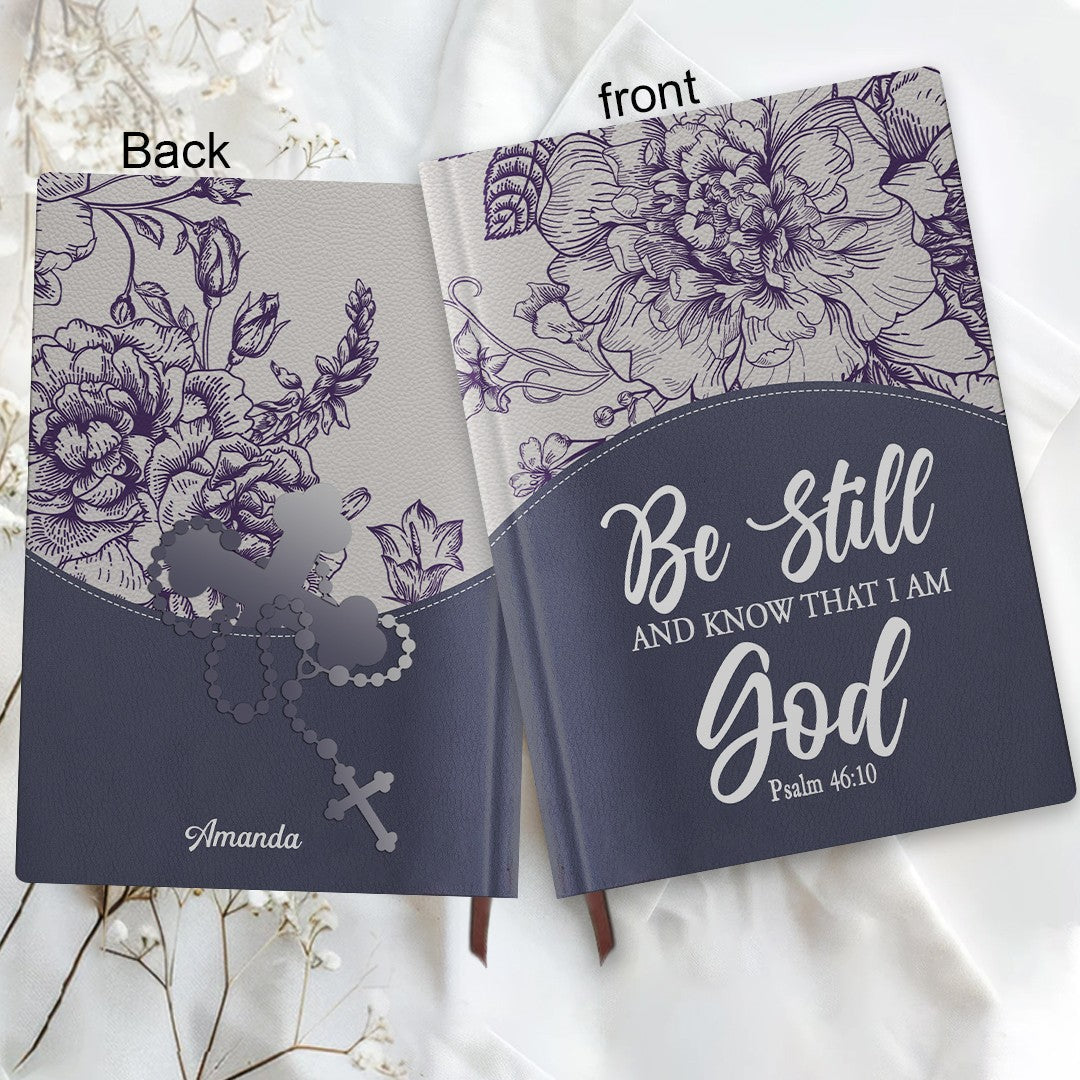 Personalized Purple "Strength & Dignity" Leather Journal
